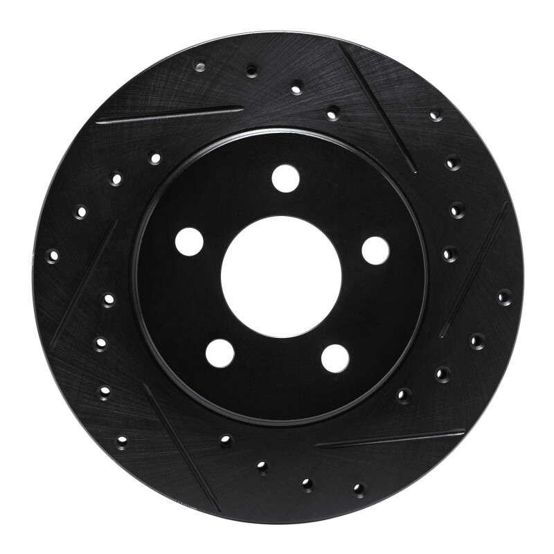 Chrysler Town & Country Brake Rotor (1) - Front Right - R1 Concepts - Drilled & Slotted - Black - `96-`00